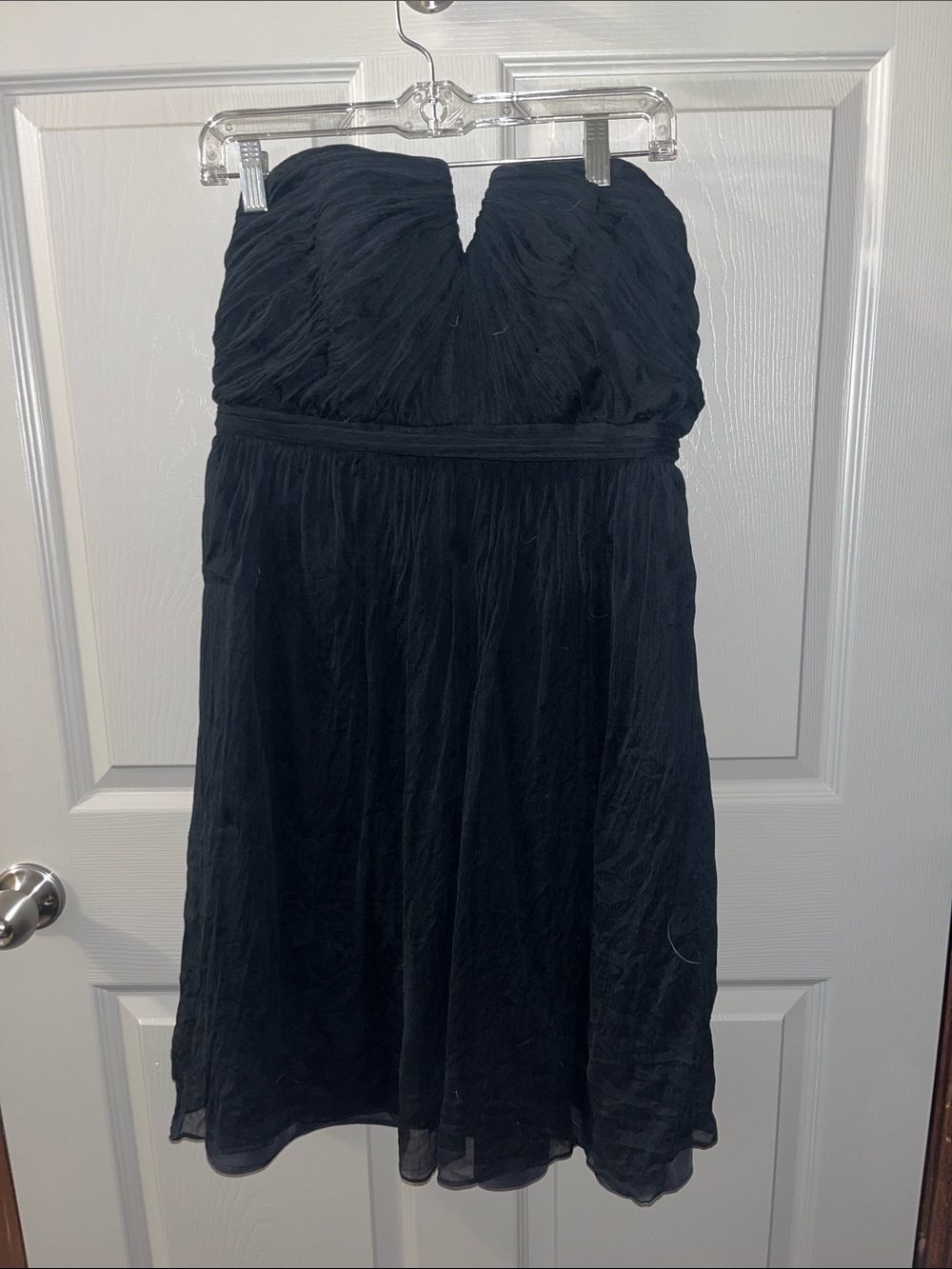 J. Crew Strapless Black Chiffon Cocktail Dress